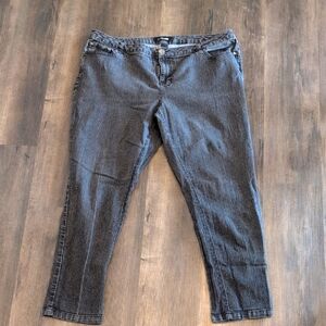 Lane Bryant Gray/black Straight Leg Jeans